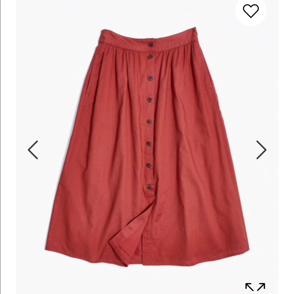 Madewell Palisade Button-Front Skirt